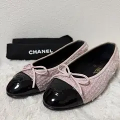 【美品】シャネル CHANELポインテッドトゥ 34 1/2C 美品】シャネル CHANELポインテッドトゥ 34 1/2C