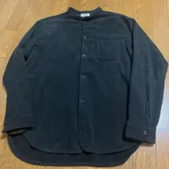 日本製【美品】シングファブリックス パイル地シャツ1ブラック