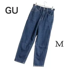 【GU】ハイウエストマムジーンズ（M）ブルー レディースデニム
