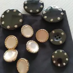 スナップボタンセット（黒・金・クリーム）