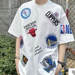 お盆限定値下げ【美品/完売】NBA ロゴワッペン T 白