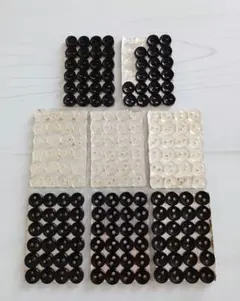 力ボタン 透明 黒 7mm 2つ穴 デッドストック 昭和