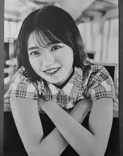 No.93 女性 鉛筆画 手書きイラストA4