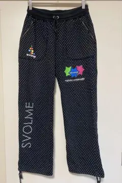 SVOLMEスボルメ　ドット柄 スウェットパンツ　ジャージ　ブラック　XL