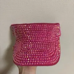 ピンクのキラキラサンバイザー