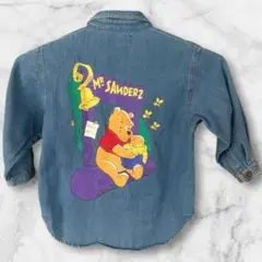 美品 Pooh くまのぷーさん　デニムジャケット 長袖 ポケット付き　95
