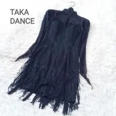 ●美品●　タカ ダンス　社交ダンス　衣装　ドレス　ラテン　フリンジ　スパンコール