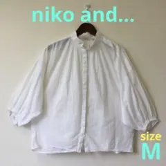 niko and… カシュクール 2wayブラウス 七分袖 白色 サイズM