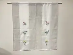 麻混刺繍のれん　フラワーウィンドー 85x90cm 2025年新柄