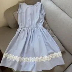メゾピアノmezzo piano ストライプ ノースリーブワンピース 140cm