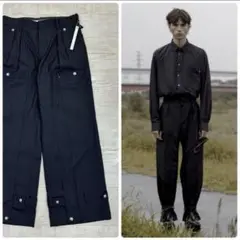 23ss 新品 Tamme CWU-1/P WIDE SLACKS BLACK