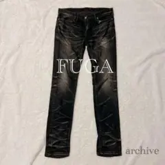 FUGA 加工黒デニム　ヒゲ　ハチノス　Y2K archive 00s