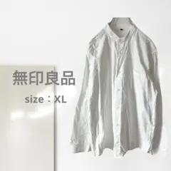 a1801ts【ムジ】シャツ/美品 バンドカラー シンプル 定番デザイン 着回し