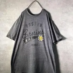 【ヴィンテージ】NHLプリントTシャツ　アメカジ　グレー L 古着SM34