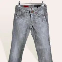❤️美品 エージー グレー ストレッチ ダメージ加工スリムデニム 23 XXS