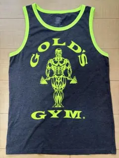 GOLD'S GYM タンクトップ Sサイズ グレー/ネオンイエロー