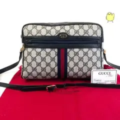 ★極美品 GUCCI グッチ オールドグッチ ショルダーバッグ ネイビー