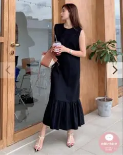 BIRTHDAY BASH PEPLUM LINEN DRESS BLACK