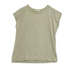 GU ジーユー　マーセライズドTシャツ　グリーン系　M