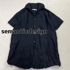 semanticdesign　シャドーパイソン柄ハーフスリーブシャツ　ブラック