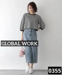 0355 GLOBAL WORK レトロジャガードプルオーバー ブラック