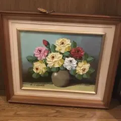 塚田国次コカ城油彩画 フレーム付き送料込み1202