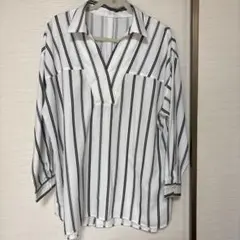 ストライプ Vネック シャツ