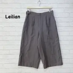 Leilian レリアン レディース クロップドワイドパンツ(13号)ゆったり