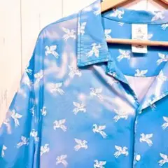 希少 公式 Disney ディズニー ヘラクレス ペガサス 総柄シャツ レーヨン