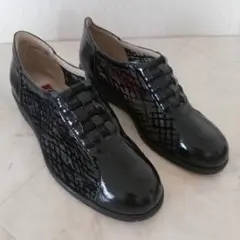 未使用!!SALON DEGRESサロンドグレー本革メッシュスニーカー22.5