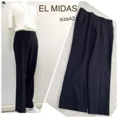 エルミダ el midas センタープレス パンツ ストレッチ素材 大きいサイズ