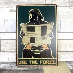 ブリキ看板☆USE THE FORCE ダースベイダー トイレ フォース 476