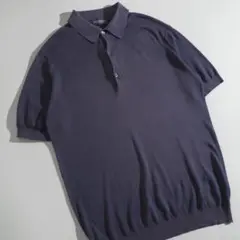 ジョンスメドレー　英国製　ポロシャツ　半袖　ネイビー　美品