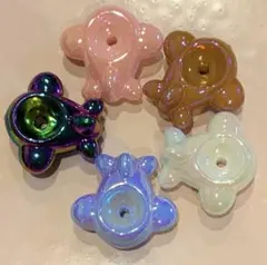 オーロラ加工　飛行機ビーズ　5個セット