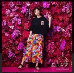 新品未使用　GU　蜷川実花　フラワープリントマーメイドスカート　S 中条あやみ