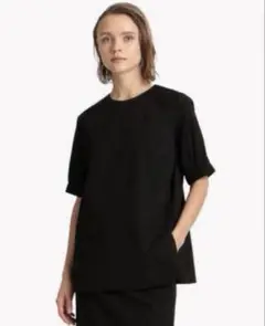 【美品✨】セオリーリュクス リネン　麻　 ブラウス　黒　ブラック　L SUMMER 2022 COLLECTION -MAY- | Theory luxe（セオリーリュクス