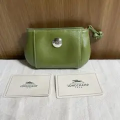 LONGCHAMP グリーンレザー コインケース