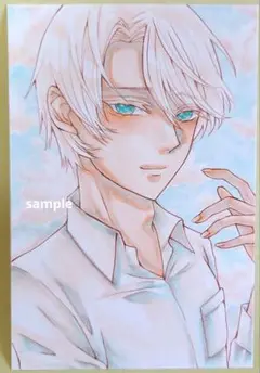 【８月2日まで】オリジナルイラスト　男性　夕暮れ　手描きイラスト