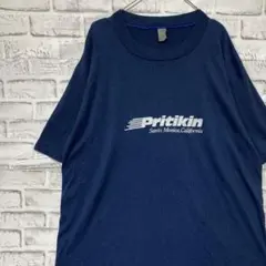 USA製90sヴィンテージTシャツ！シングルステッチ　ネイビー半袖古着XL 29
