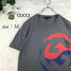 希少デザイン GUCCI グッチ M 半袖 プリント Tシャツ ダークグレー