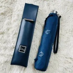 Christian Dior 文字ロゴ総柄　晴雨兼用折りたたみ傘