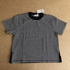 undeny. 黒白ボーダーボックスシルエットTシャツ
