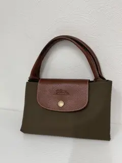 き*、様 LONGCHAMP ロンシャン キャンバス ハンドバッグ モスグリーン