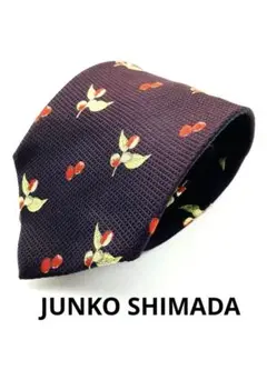 JUNKO SHIMADA ネクタイ　ワインレッド　フルーツ柄　美品