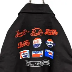 レア ペプシ PEPSI デカロゴ ビッグロゴ フルジップ シャツ ジャケット