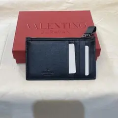 K3337 美品 ヴァレンティノ ストラップ付き カード コインケース 箱付き ヴァレンティノ / VALENTINO Vスリング カードケース / コイン