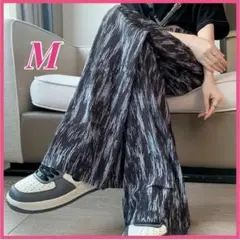 ワイドパンツ 接触冷感 リラックスパンツ 濃グレー 涼感 スタイルアップ 夏用