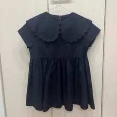 Fit more スカラップカラーペプラムブラウス