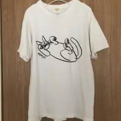 HARVESTY Tシャツ② 仰向け猫　ハーベスティ ユニセックス　サイズ2 白