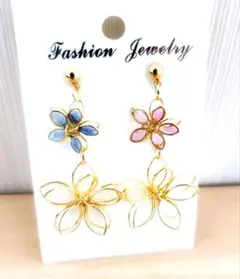 507# ピアス ハンドメイド フラワー レジン 桜 夏ピアス